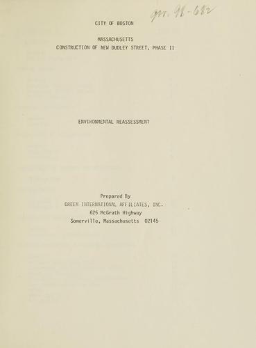 City of Boston, Massachusetts: construction of new Dudley street, phase ii: environmental reassessment