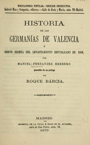 Historia de las germanias de Valencia