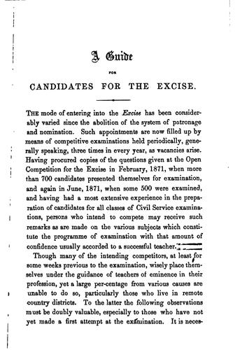 A guide to candidates for the excise