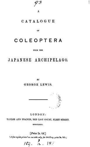 A catalogue of Coleoptera from the Japanese archipelago