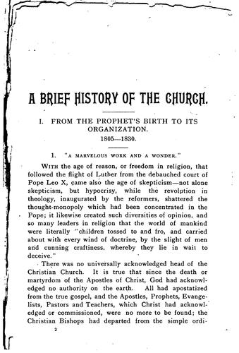 A Brief History of the Church of Jesus Christ of Latter-day Saints: From the ..