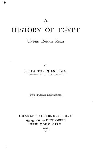 A history of Egypt under Roman rule