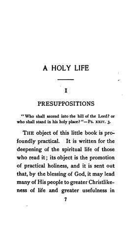 A Holy Life and how to Live it