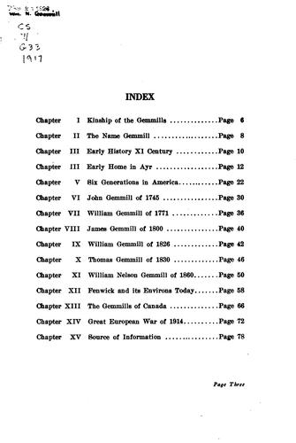 A Genealogy of Six Generations of Gemmills in America: With Notes on Their ..