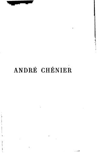 André Chénier (les grands écrivains français)