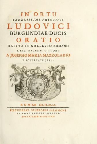 In ortu serenissimi principis Ludovici Burgundiae ducis