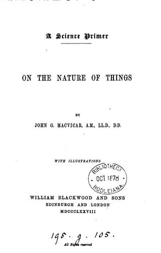 A science primer, on the nature of things