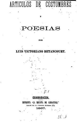 Articulos de costumbres y poesías