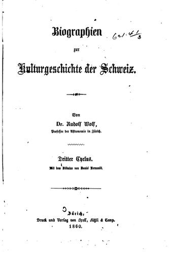 Biographien zur Kulturgeschichte der Schweiz