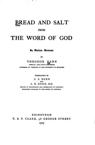 Bread and Salt from the Word of God: In Sixteen Sermons