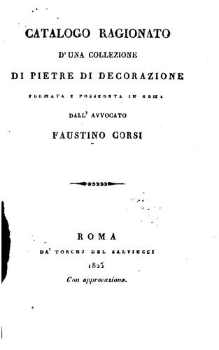 Catalogo ragionato d'una collezione di pietre di decorazione