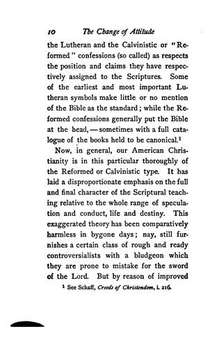 The Change of Attitude Toward the Bible: A Lecture Given Under the Auspices of the American ..