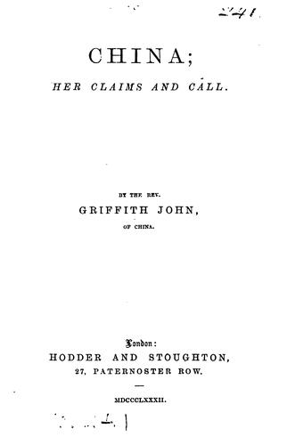 China; her claims and call