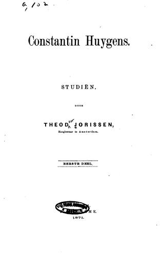 Constantin Huygens: studiën