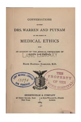 Conversations between Drs. Warren and Putnam on the subject of medical ethics: With an Account ..