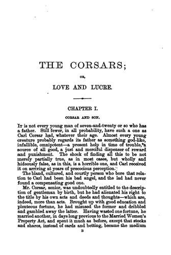 The Corsairs; or, Love and lucre