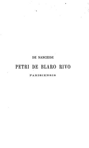 De Nanceide Petri de Blaro Rivo Parisiensis: Thesis, Paris