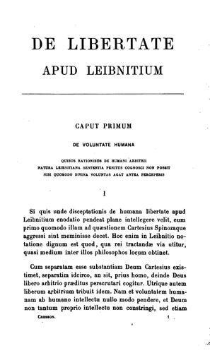 De libertate apud Leibnitium ..