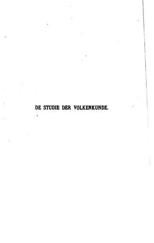 De studie der volkenkunde