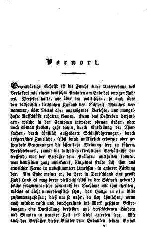 Die Befeindung der katholischen Kirche in der Schweiz seit dem Jahr 1831