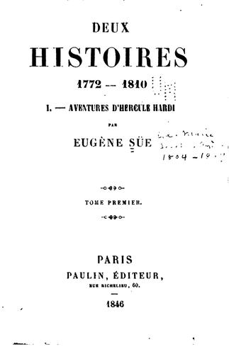 Deux histoires 1772-1810