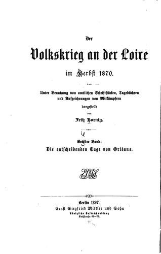 Der Volkskrieg an der Loire im Herbst 1870