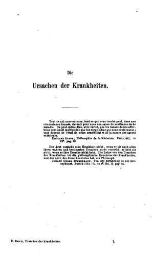 Die Ursachen der Krankheiten, der physischen und moralischen