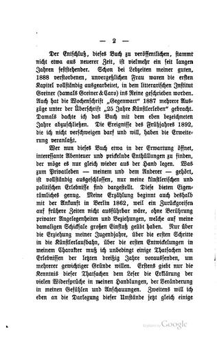 Dreissig Jahre Künstlerleben