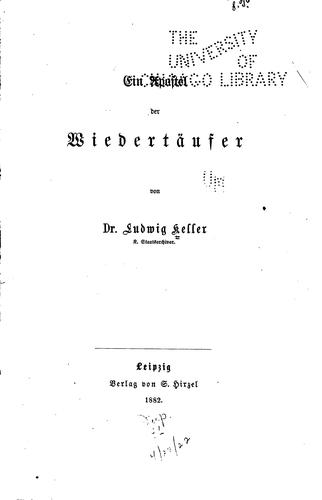 Ein Apostel der Wiedertäufer