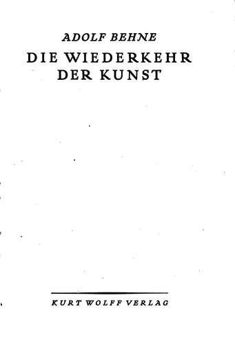 Die Wiederkehr der Kunst