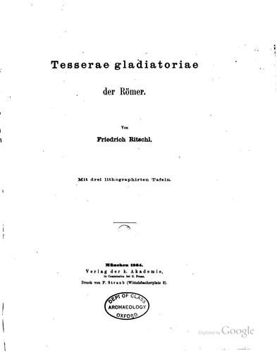 Die Tesserae Gladiatoriae der Römer