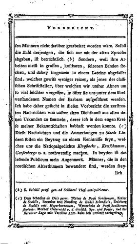 Die Lieder Sineds des Barden: Mit Vorbericht und Anmerkungen