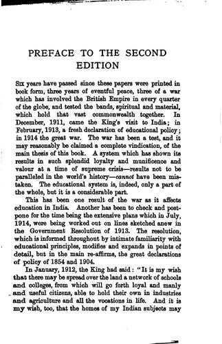 Education and Statemanship in India, 1797 to 1910