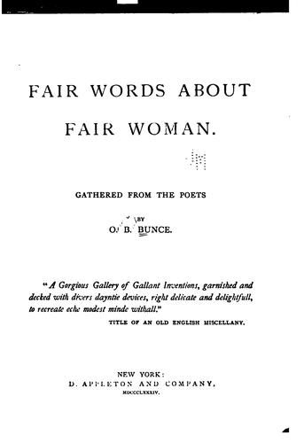 Fair Words about Fair Woman
