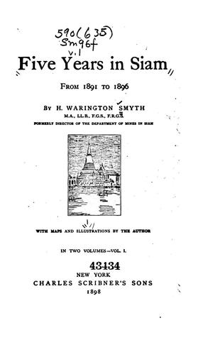 Five Years in Siam, from 1891 to 1896