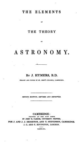 The Elements of the Theory of Astronomy
