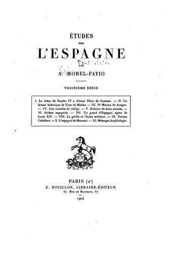 Etudes sur l'Espagne