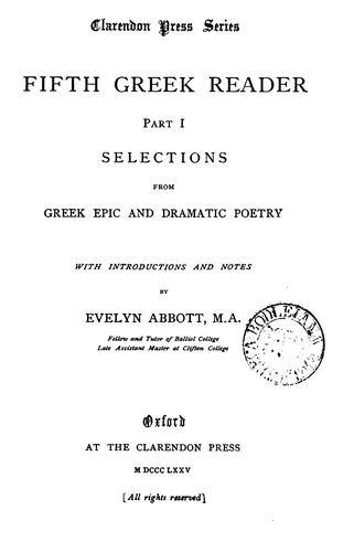 Fifth Greek reader, with notes by E. Abbott