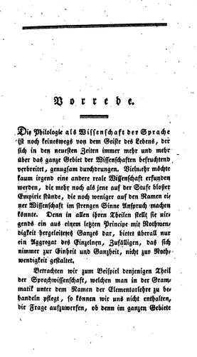 Grundlegung zur wissenschaftlichen Konstruction des gesammten Wörter- und Formenschatzes ..