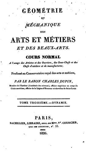 Géométrie et méchanique des arts et métiers et des beaux-arts: Cours normal ..