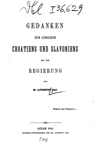 Gedanken zum Ausgleich Croatiens und Slavoniens
