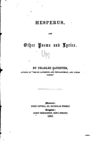 Hesperus, and other poems and lyrics
