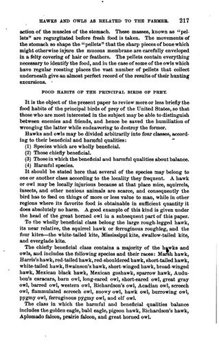 Hawks and Owls from the Standpoint of the Farmer