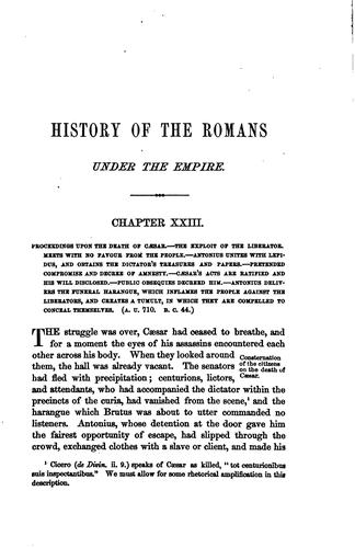 History of the Romans Under the Empire: With a Copious Analytical Index