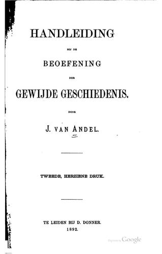 Handleiding bij de beoefening der gewijde geschiedenis