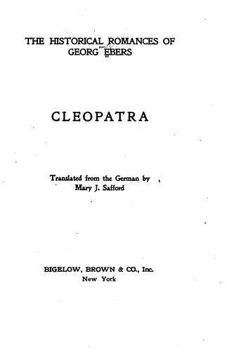 The Hidtorical Romances Of Georg Ebers