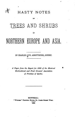 Hasty notes on trees and shrubs of northern Europe and Asia