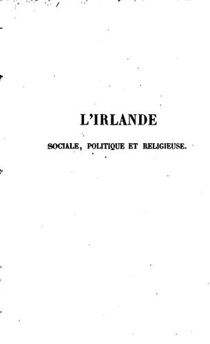 L' Irlande sociale, politique et religieuse