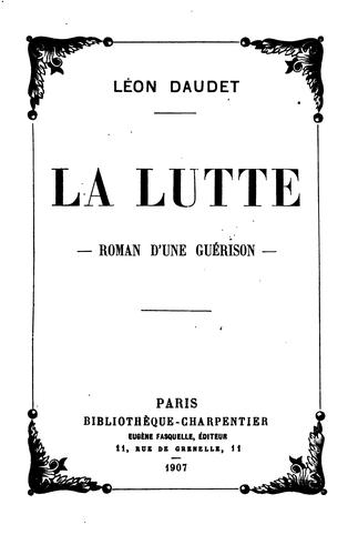 La lutte: roman d'une guérison
