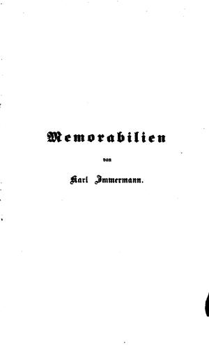 Karl Immermann's Schriften